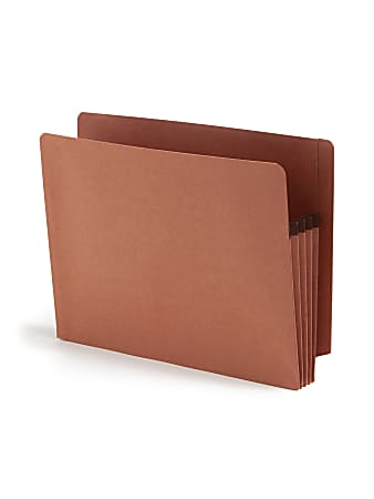 Smead® SuperTab® File Pockets, Straight Cut, Letter Size, 30% Recycled, Redrope, Box Of 10