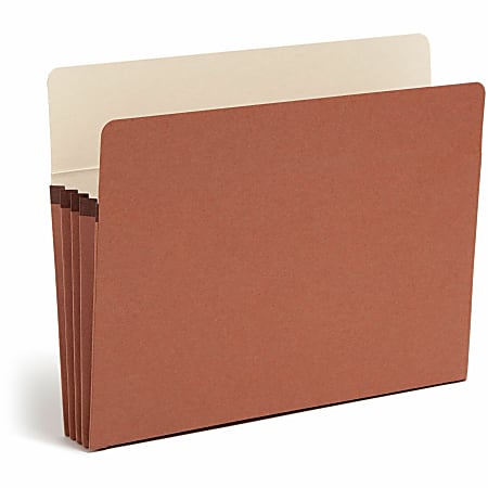 Smead® SuperTab® File Pockets, Straight Cut, Letter Size, 30% Recycled, Redrope, Box Of 25
