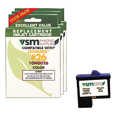 VSM VSM20N0026-3PK (Lexmark™ 26 / 20N0026) Remanufactured Tricolor Inkjet Cartridges, Pack Of 3