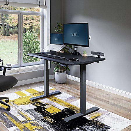 VARI Electric Standing Desk With ComfortEdge, 48"W, Black
