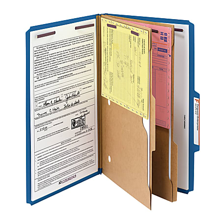 Smead 3 Divider Top Tab Classification Folders With SafeSHIELD Coated