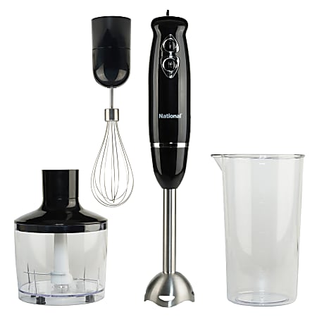 National® 500-Watt Multi-Purpose 4-In-1 Immersion Blender With Attachments, Black