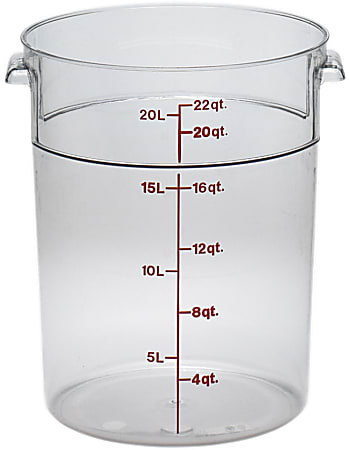 Cambro Camwear 22-Quart Round Storage Containers, Clear, Set Of 6 Containers