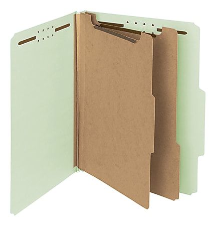 Smead® Pressboard Classification Folders, 3 Dividers, Letter
