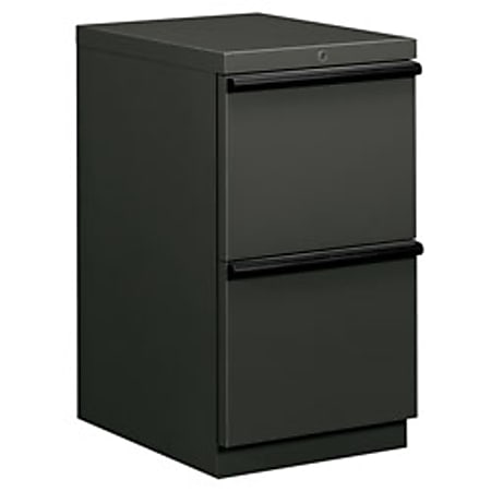 HON® 20000 Series 2-Drawer Mobile File Pedestal, 28"H x 15"W x 19 7/8"D, 83 Lb., Charcoal