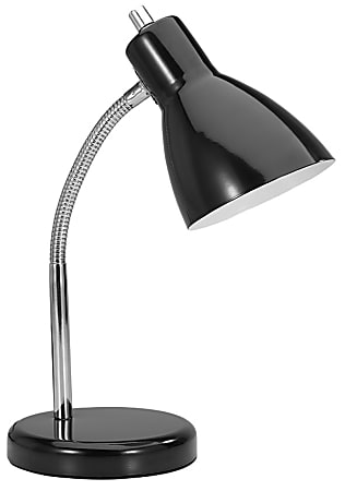 V-Light Gooseneck Desk Lamp, 15", Black/Chrome