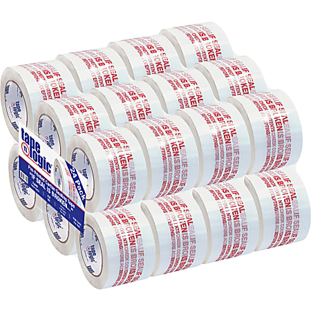 Tape Logic® If Seal Is Broken Preprinted Carton Sealing Tape, 3" Core, 3" x 110 Yd., Red/White, Case Of 24