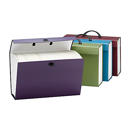 Office Depot Brand Portable File Box 10 1116 H x 14 1116 W x 10 38 D  ClearNavy - Office Depot