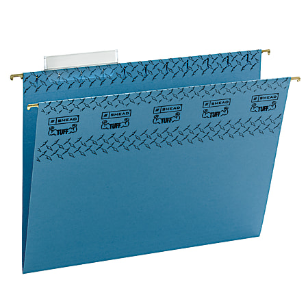 Smead® TUFF® Hanging File Folders With Easy Slide™ Tabs, Letter Size, Blue, Pack Of 18