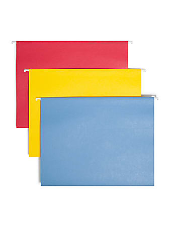 Smead® TUFF® Hanging File Folders With Easy Slide™ Tabs, Letter Size, Assorted Colors (No Color Choice), Box Of 15
