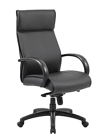 Boss Contemporary CaressoftPlus™ High-Back Chair, With Knee Tilt, Black