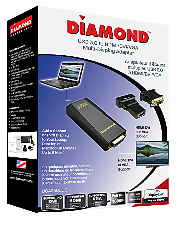 Diamond USB 3.0 to DVI/HDMI/VGA Adapter, UGA3500OS