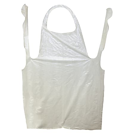 ProGuard 50" Disposable Poly Apron - Polyethylene - For Manufacturing, Food Service, Food Handling - White - 1000 / Carton