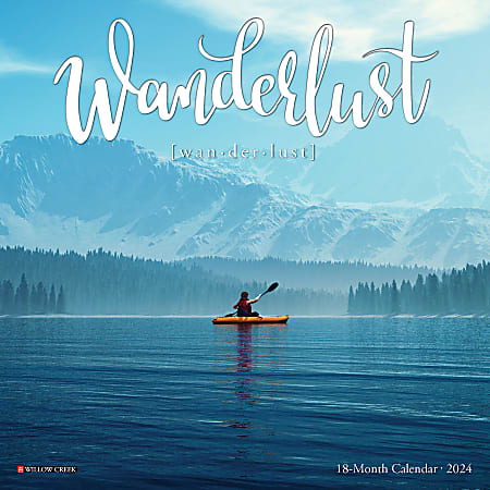 2024 Willow Creek Press Scenic Monthly Mini Wall Calendar, 7” x 7”, Wanderlust, January To December