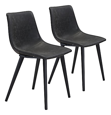Zuo Modern Daniel Dining Chairs, Vintage Black, Set Of 2 Chairs