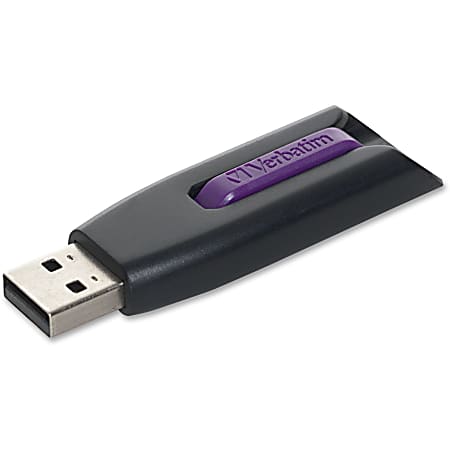 Verbatim 49180 Store 'n' Go V3 16GB USB 3.0 Flash Drive Black/Violet Purple