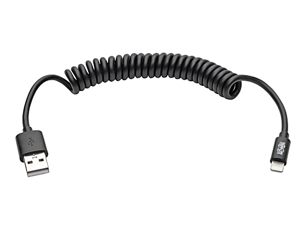 Tripp Lite 4ft Lightning USB/Sync Charge Coiled Cable  - M100004COILBK