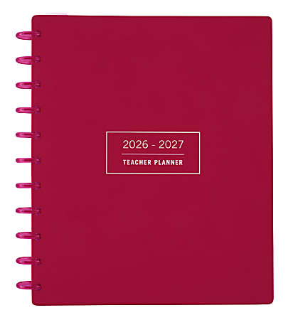 2026-2027 TUL® Discbound Monthly Teacher Planner, Letter Size, Pink, July To June