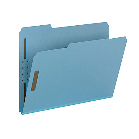 Blue 25 per Box 1/3-Cut Tab 1 Expansion Letter Size 15000 2 Fasteners Smead 100% Recycled Pressboard Fastener File Folder 