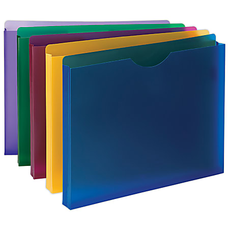 Smead® Poly Expanding File Jackets, Assorted Colors, Pack