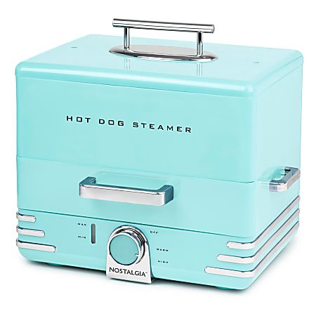 Nostalgia Hot Dog Steamer, 9-1/4” x 11-1/4”, Aqua