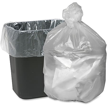 Webster® 0.01 mil Trash Bags, 11 gal, 24"H x 24"W, Natural, 1000 Bags