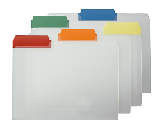 Smead® Clear Poly File Folders With Color Tabs,