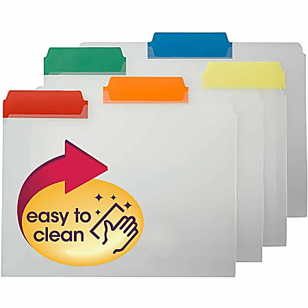 Smead Clear Poly File Folders With Color Tabs 13 Cut Letter Size ...