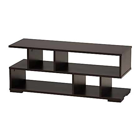 Baxton Studio Modern TV Stand, 14-5/8"H x 35-7/16"W x 11-13/16"D, Dark Brown