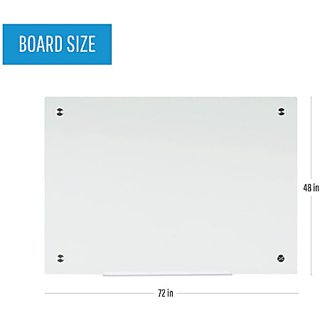 Bi-silque Magnetic Glass Dry Erase Board - 48