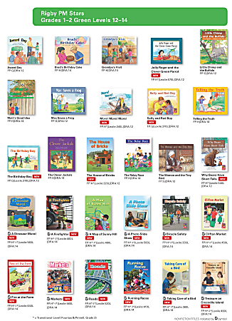 Rigby PM Stars Complete Package, Green Levels 12-14, Grade 1, 6 Sets Of 28 Titles