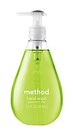 Method® Antibacterial Gel Hand Wash Soap, Green Tea Aloe Scent, 12 Oz Bottle