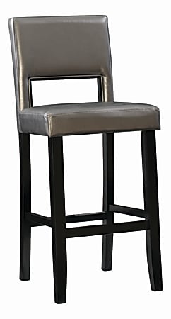 Linon Hendry Bar Stool, Black/Pewter