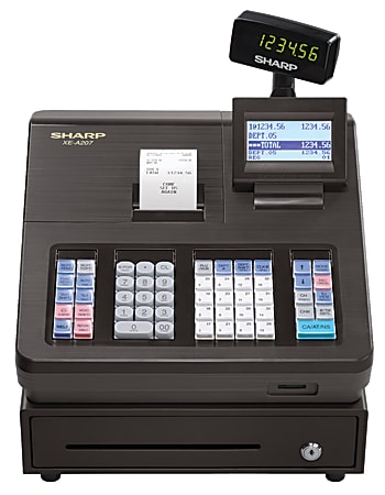 【 開梱 設置?無料 】 XE Sharp A207 Depot Office - Black Register Cash Electronic 店舗用品