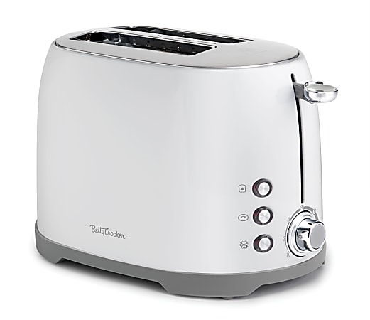 Betty Crocker 2-Slice Extra-Wide-Slot Multi-Function Toaster, White