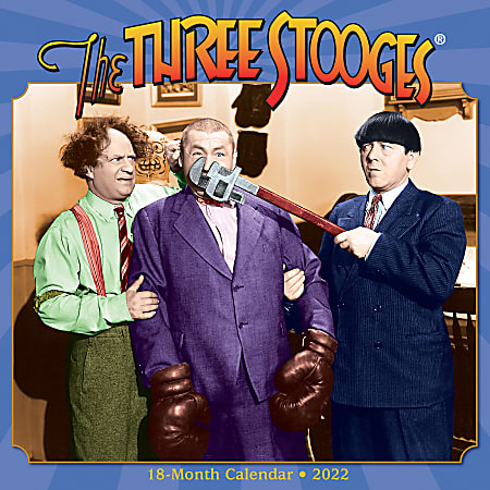 Willow Creek Press Humor & Comics Monthly Wall Calendar, 12" x 12", Three Stooges, January To December 2022