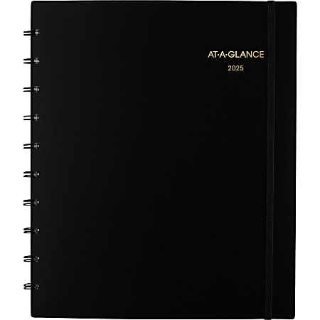 2025 AT-A-GLANCE® Move-A-Page Monthly Planner, 8-3/4" x 11", Black, January To December, 70260E05