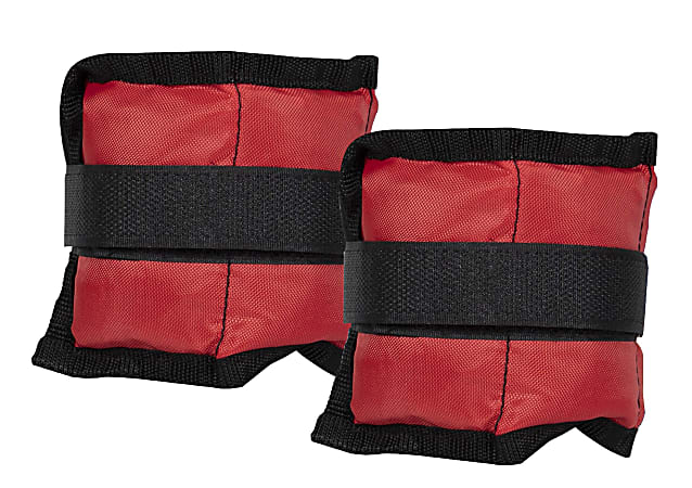 Mind Reader Adjustable Wrist And Ankle Weights, 1 Lb, 3/4"H x 9-3/4"W x 4"D, Red, Pack Of 2 Weights