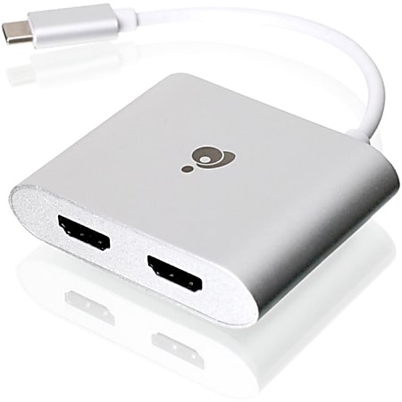 IOGEAR USB-C to Dual 4K Adapter - 1 x USB Type C USB 3.1 Male - 2 x HDMI Female - White - 1