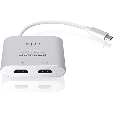 IOGEAR USB-C to Dual 4K Adapter - 1 x USB Type C USB 3.1 Male - 2 x HDMI Female - White - 1