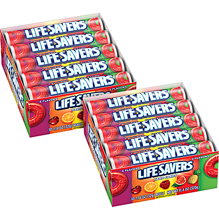 LifeSavers Hard Candy, Assorted Flavors, 11 Pieces Per Roll, 20 Rolls Per Pack