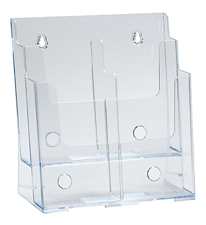 Azar Displays 2-Tier 4-Pocket Plastic Trifold Brochure Holder,