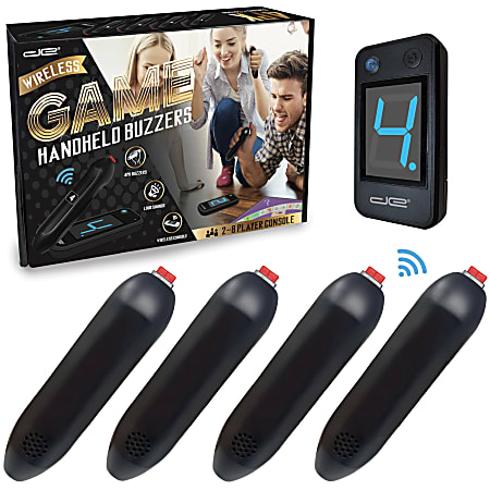 Digital Energy Wireless Handheld Buzzer Game System Consoles, Black, All Ages, Pack Of 4 Consoles