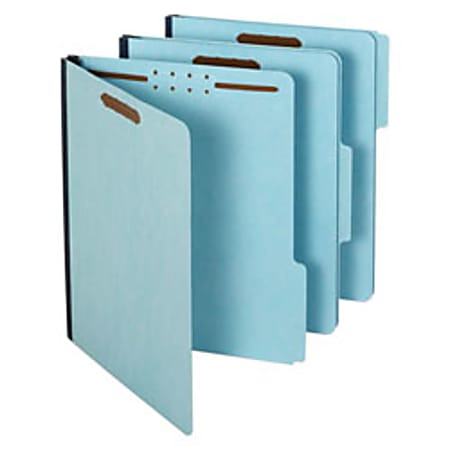 Office Depot® Brand Expanding Pressboard Folders, 3" Expansion, 2 Fasteners, Letter Size, 30% Recycled, Blue, Pack Of 25