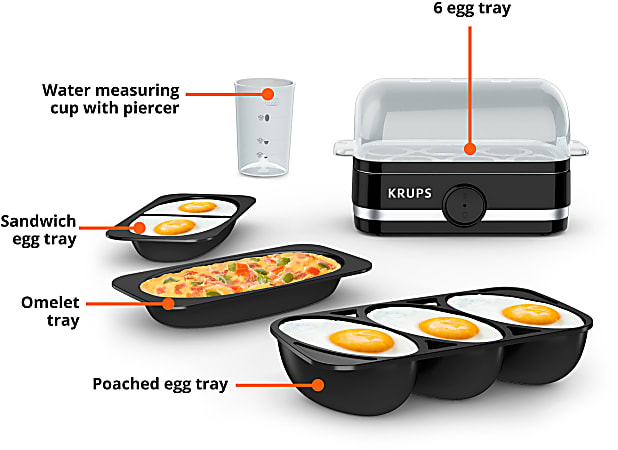 KRUPS Simply Electric Egg Cooker With Accessories Black - Office Depot