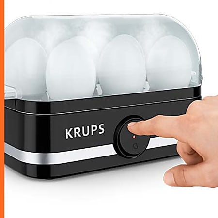  Krups Simply Electric Plastic and Stainless Steel Egg Cooker 6  Eggs 400 Watts Hard, Medium, and Soft Boiled, Poached, Scrambled, Omelets,  Rapid Cook Black : Everything Else