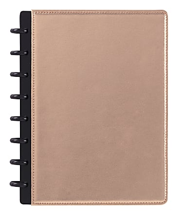 TUL® Discbound Notebook, Limited Edition, Junior Size, Leather Cover, Metallic Rose Gold