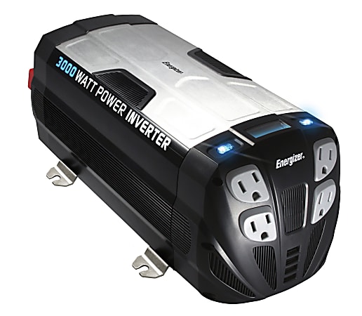 Energizer® 3,000W Power Inverter, 12V, 4 7/8" x 5 11/16" x 13 3/16", Black