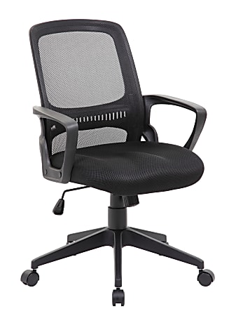 Boss Office Products Mesh Task Chair With Loop Arms, Black