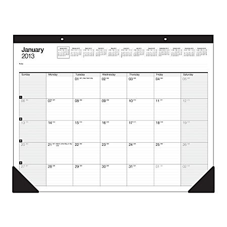 Office Depot® Brand 30% Recycled Desk Pad Calendar, 22" x 17", January-December 2013